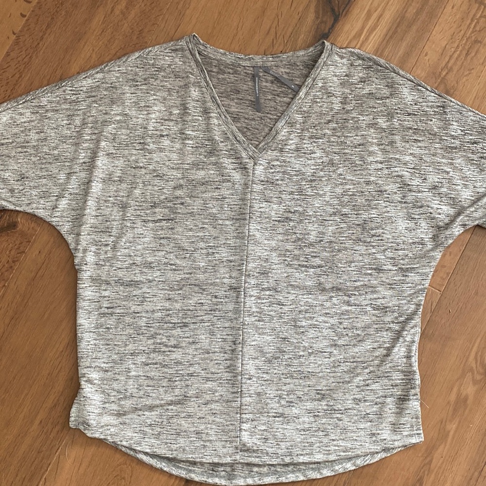 Silver Anthropologie V-neck Glittery Loose Top. NWOT